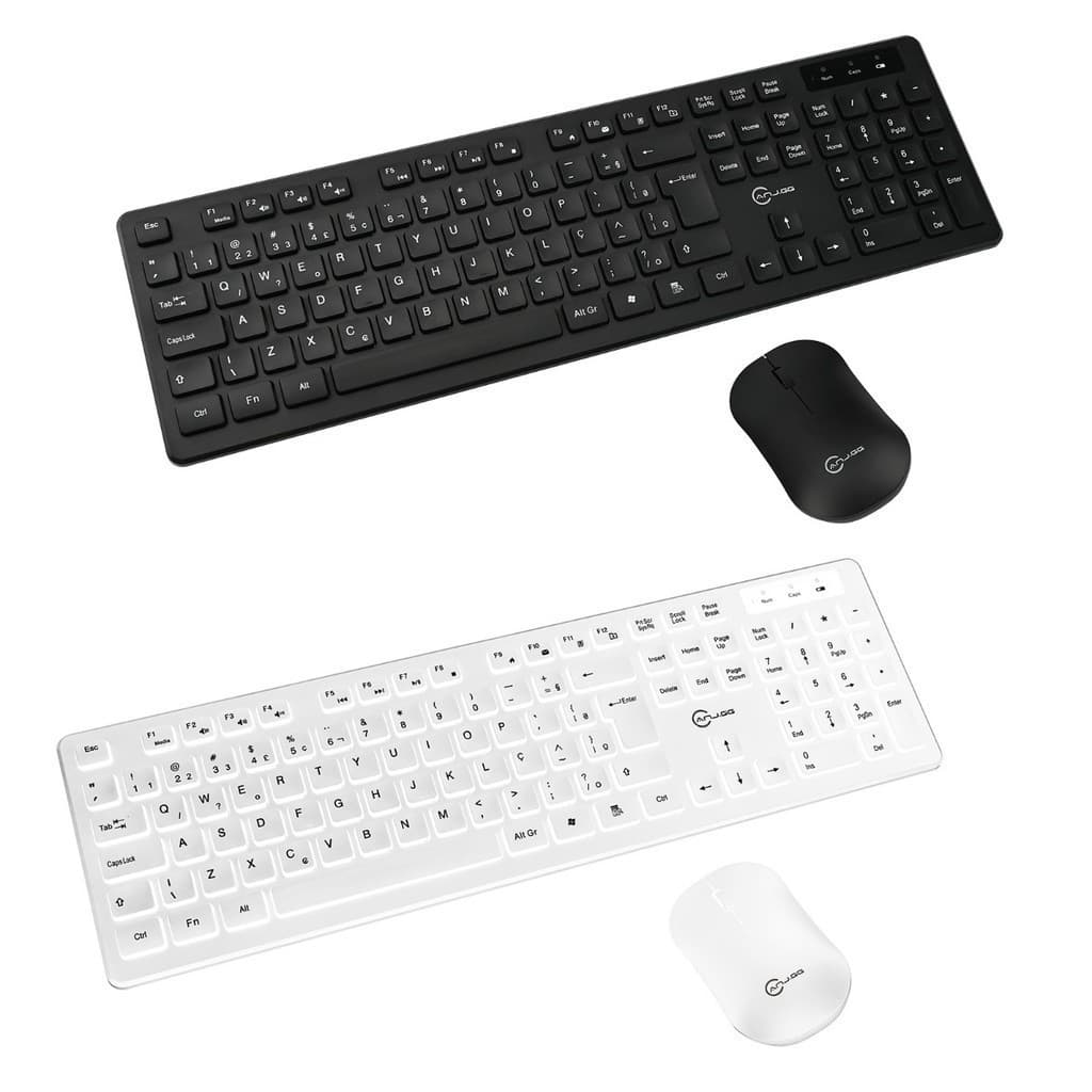 Kit Teclado E Mouse Sem Fio Wireless 2.4ghz 3200dpi Óptico