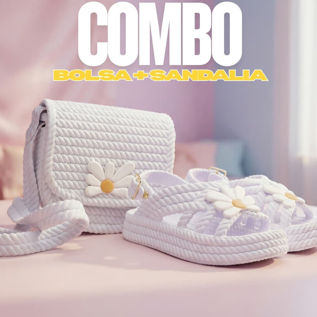Kit Sandália Infantil Papete Menina Leve e Confortável + Bolsa Pequena Casual