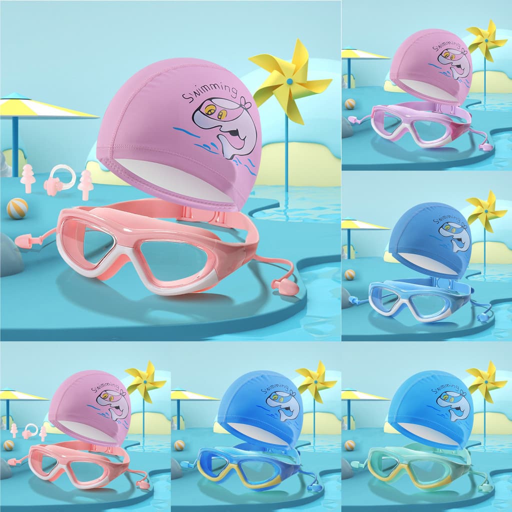 1 Conjunto De Óculos De Natação Infantis Com Tampas De Silicone ,  À Prova D'água