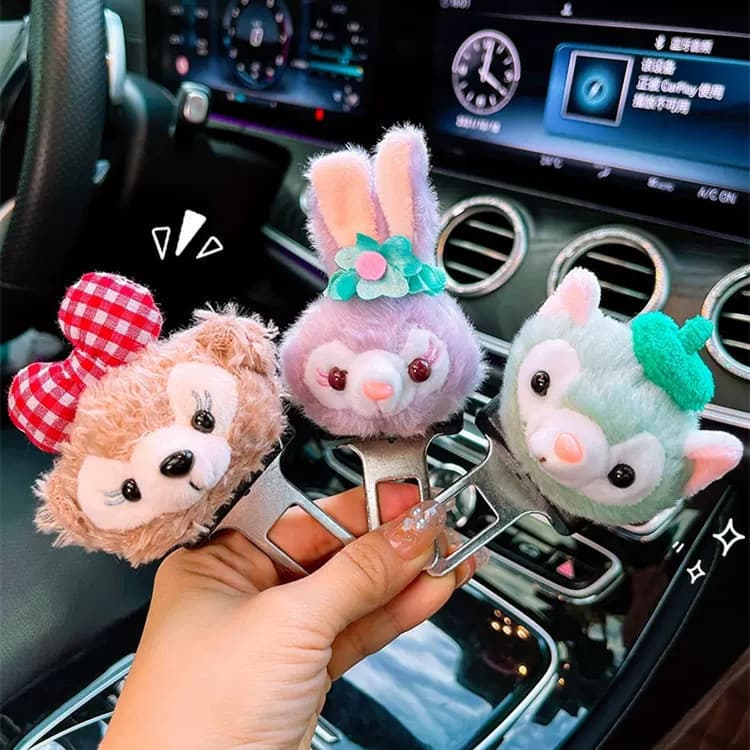 Plugue de assento de carro com par de baioneta cinto de segurança dos desenhos animados bonito estrela Delu plug conecto