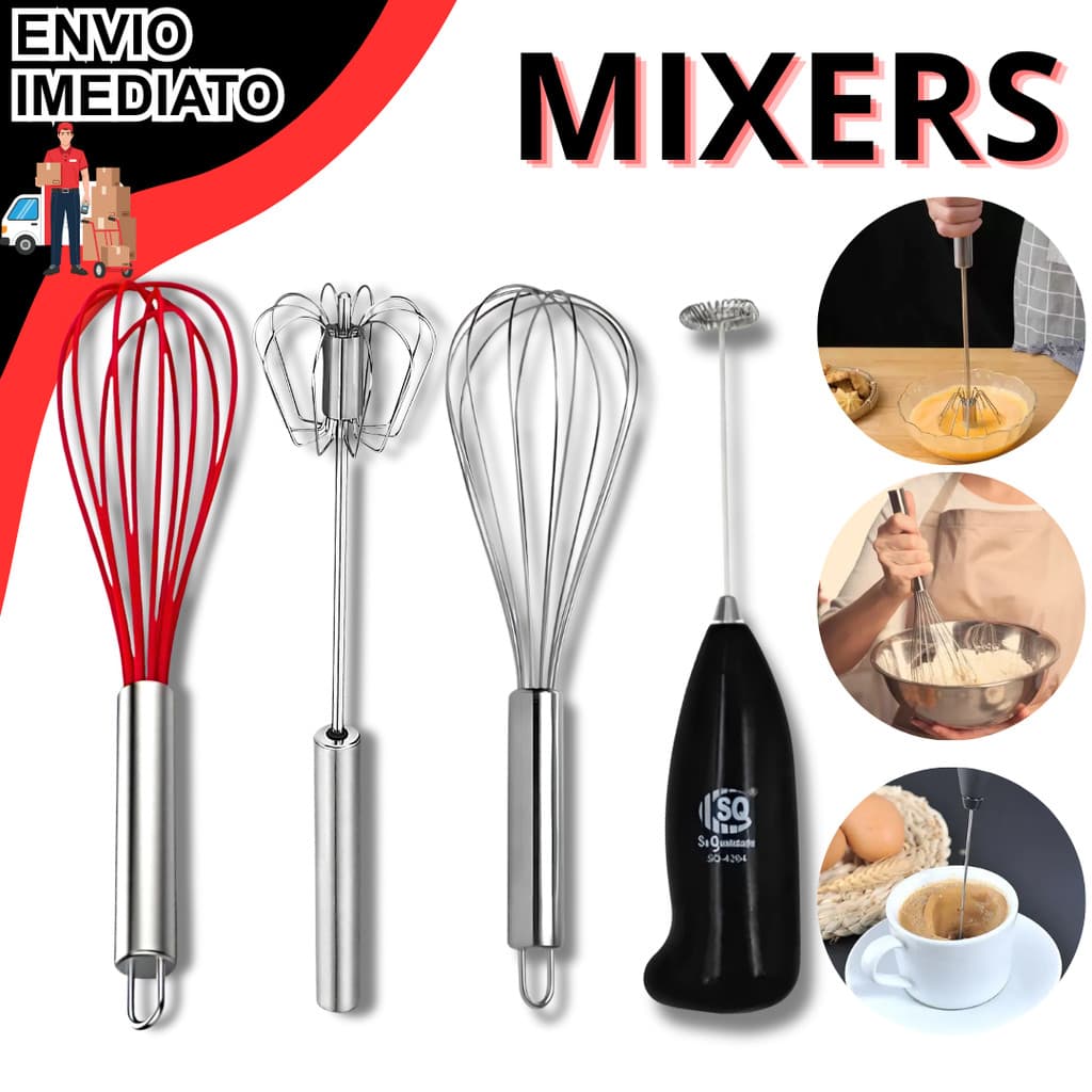 Utensilio Fouet Fue Inox Fouet Fue De Silicone Mixer Semi Automatico Inox Mixer Automatico Misturador