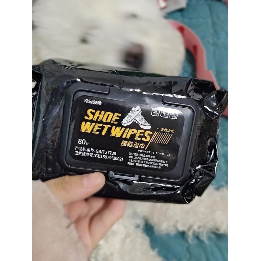 [80 peças/pacote] Toalhetes brilhantes de sapato Deusa da Sorte Sapatos brancos Limpador a seco sem lavagem para remover