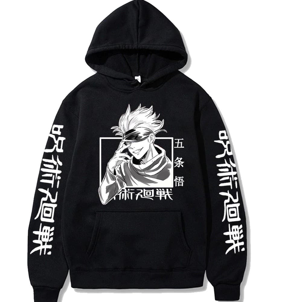 Moletom Blusa Com Bolso Jujutsu Kaisen Gojo Satoru Unissex Feiticeiro Anime Estampado