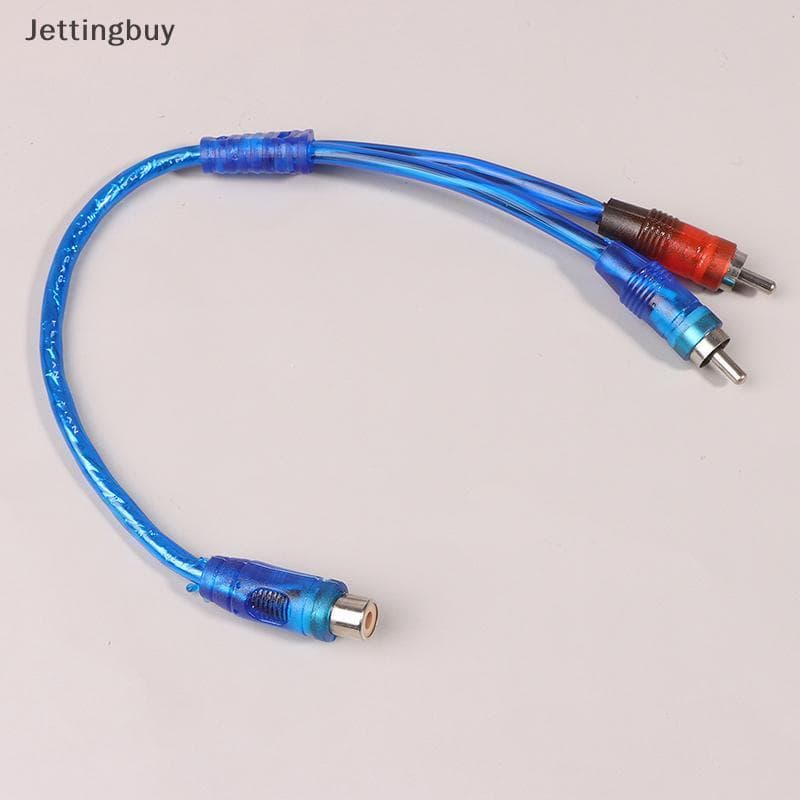 [Jetingbuy] Carro MP3 Áudio RCA Y Splitter 1RCA Fêmea Para 2RCA Macho Adaptador Uma Dois Machos Conversor De Cabo Amplif