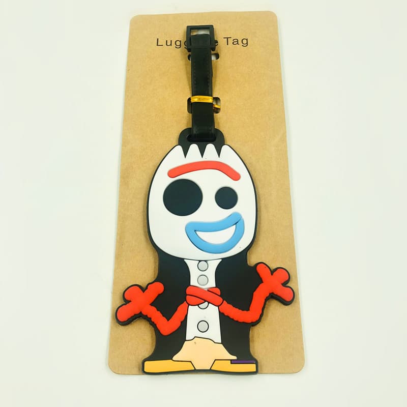 Etiqueta de bagagem fofa indispensável para viagem Toy Story 4 Mercadoria Mr. Garfo Sr. Etiqueta de bagagem de esquilo p