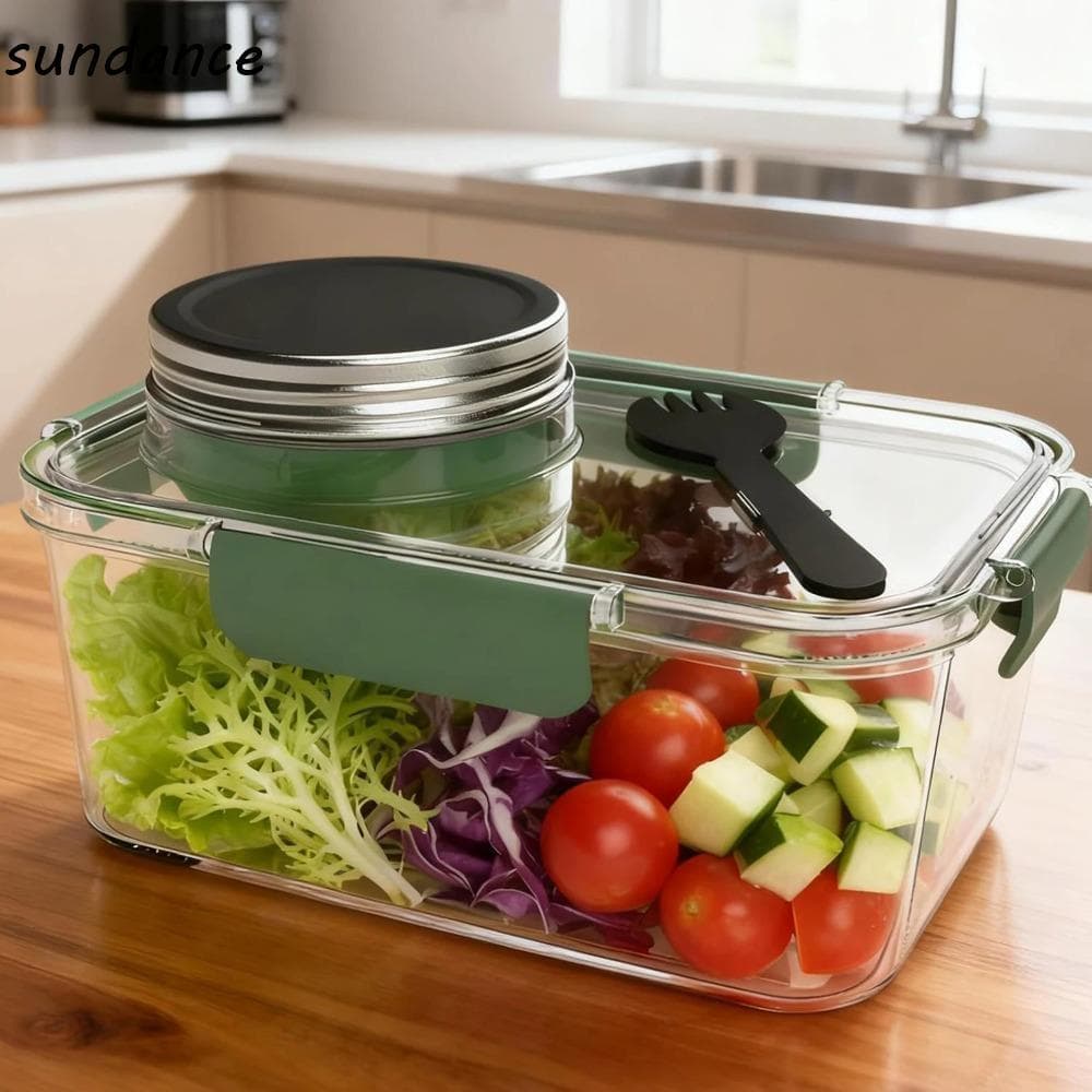 Frasco De Salada À Prova De Vazamentos SUNDANCE , Recipiente Transparente De Plástico , Com Caixa De Armazenamento De Fr