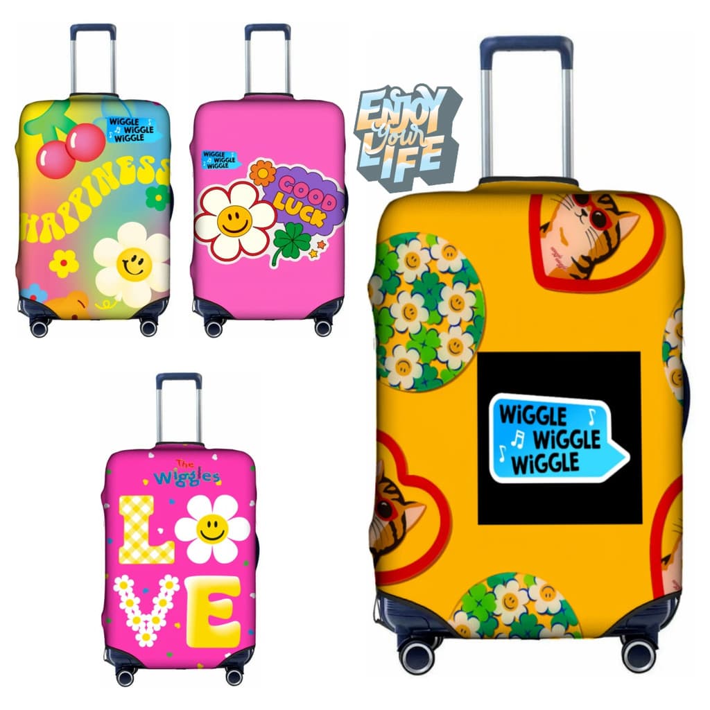 Em Estoque Feliz wiggle Capa De Bagagem Grossa Resistente Ao Desgaste Presente De Feriado Para Malas De 18-32 " W102