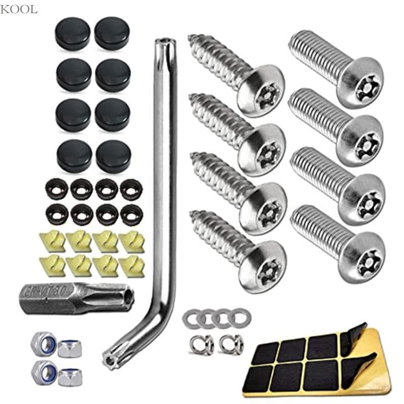 KOOL Anti Roubo Parafusos Placa Licença Kit Segurança Para Fixação Capa Licençasecurity B