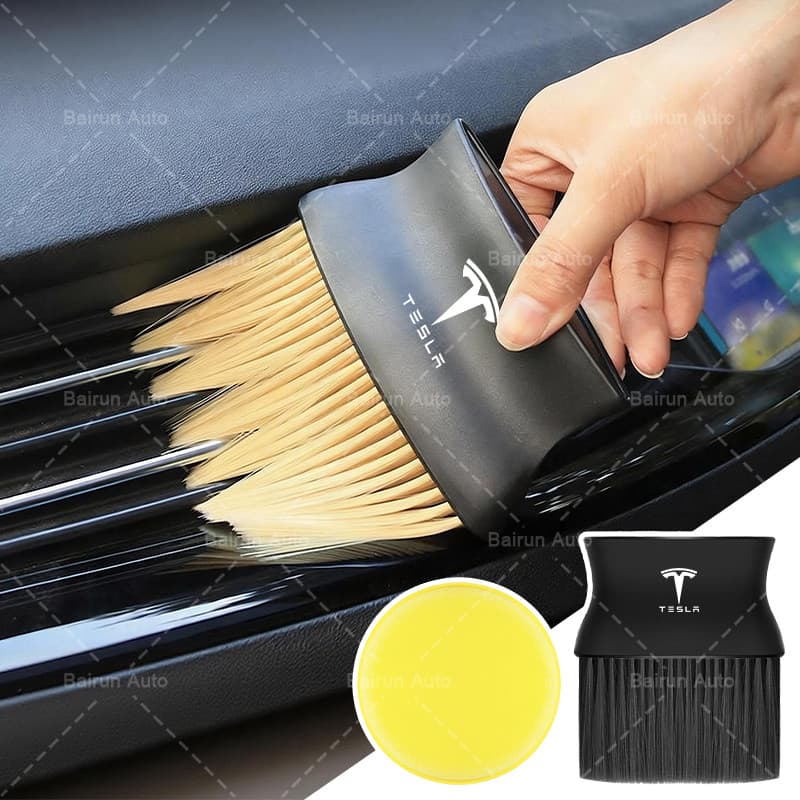 1/2 Pçs Conjunto De Escova De Limpeza Interior Do Carro Precisão Aberturas De Ar Traço Para Tesla Modelo 3 Xy Estilo Roa