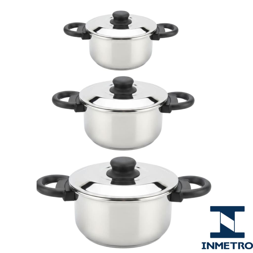 Kit 3 caçarolas Polidas Numero 18,16 e 14cm