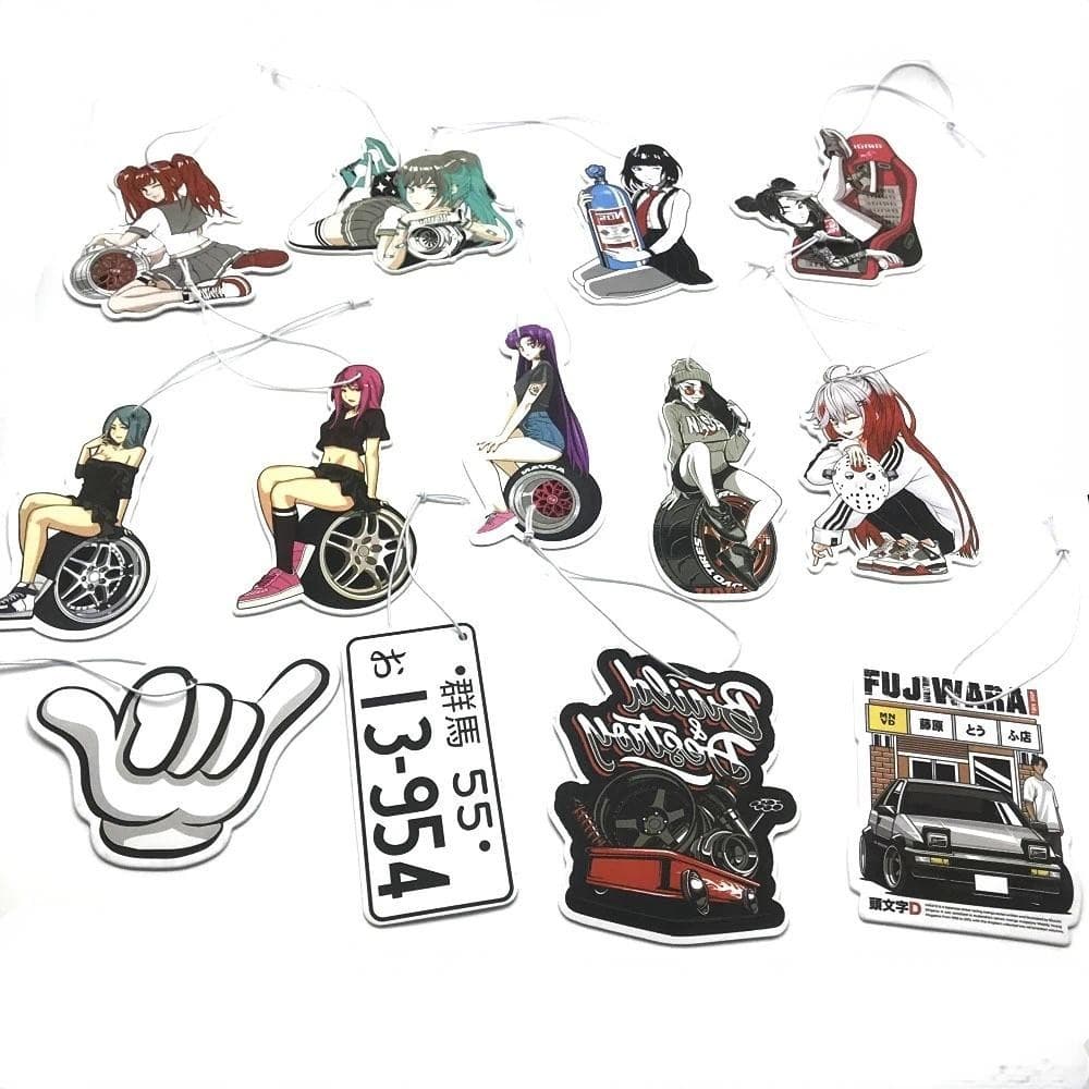 Carro Perfume Ambientador JDM Decoração Espelho Retrovisor Pingente Pendurado Ornamento JK Anime Meninas Para Decorações