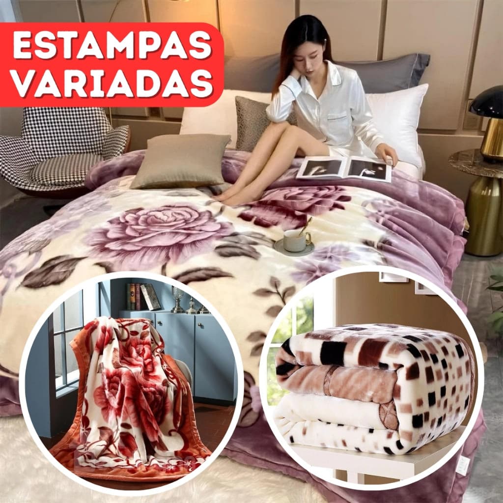 Manta Casal Felpudo 2,0x1,80 Quentinha Estampada