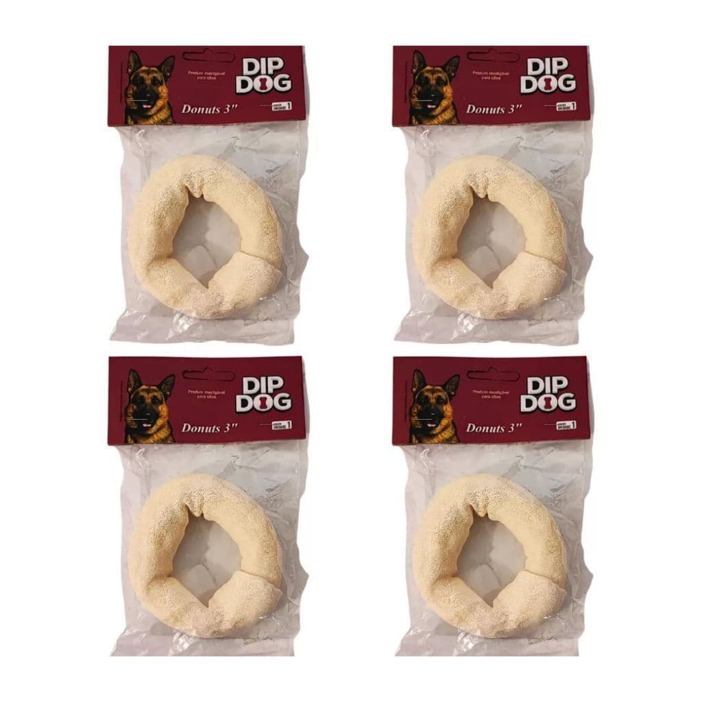 Kit 4 Petiscos Donuts Ossinho Dip Dog – Natural, Saudável e Irresistível!