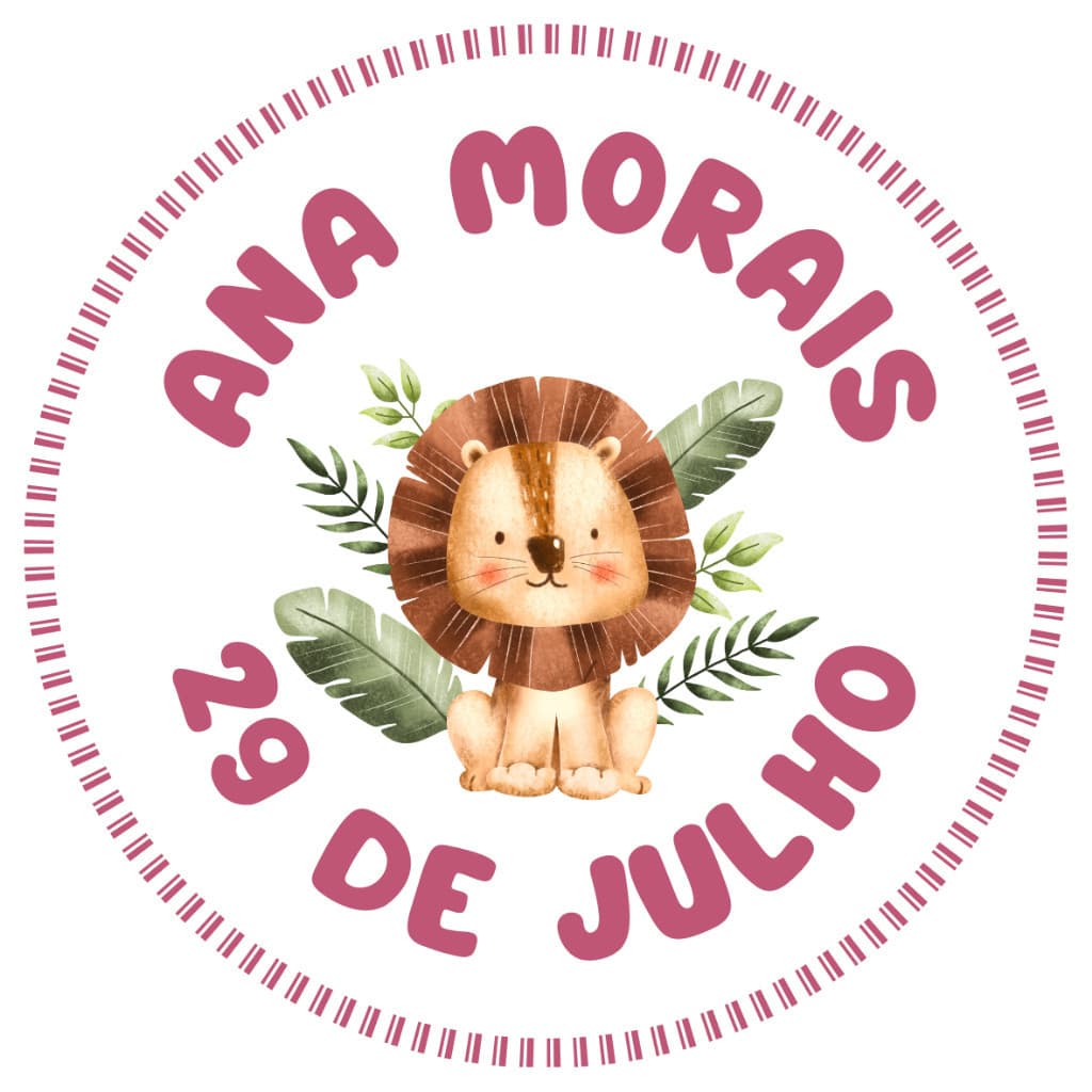 60 Tag Safari Rosa C/Furo Festa Lembrancinhas