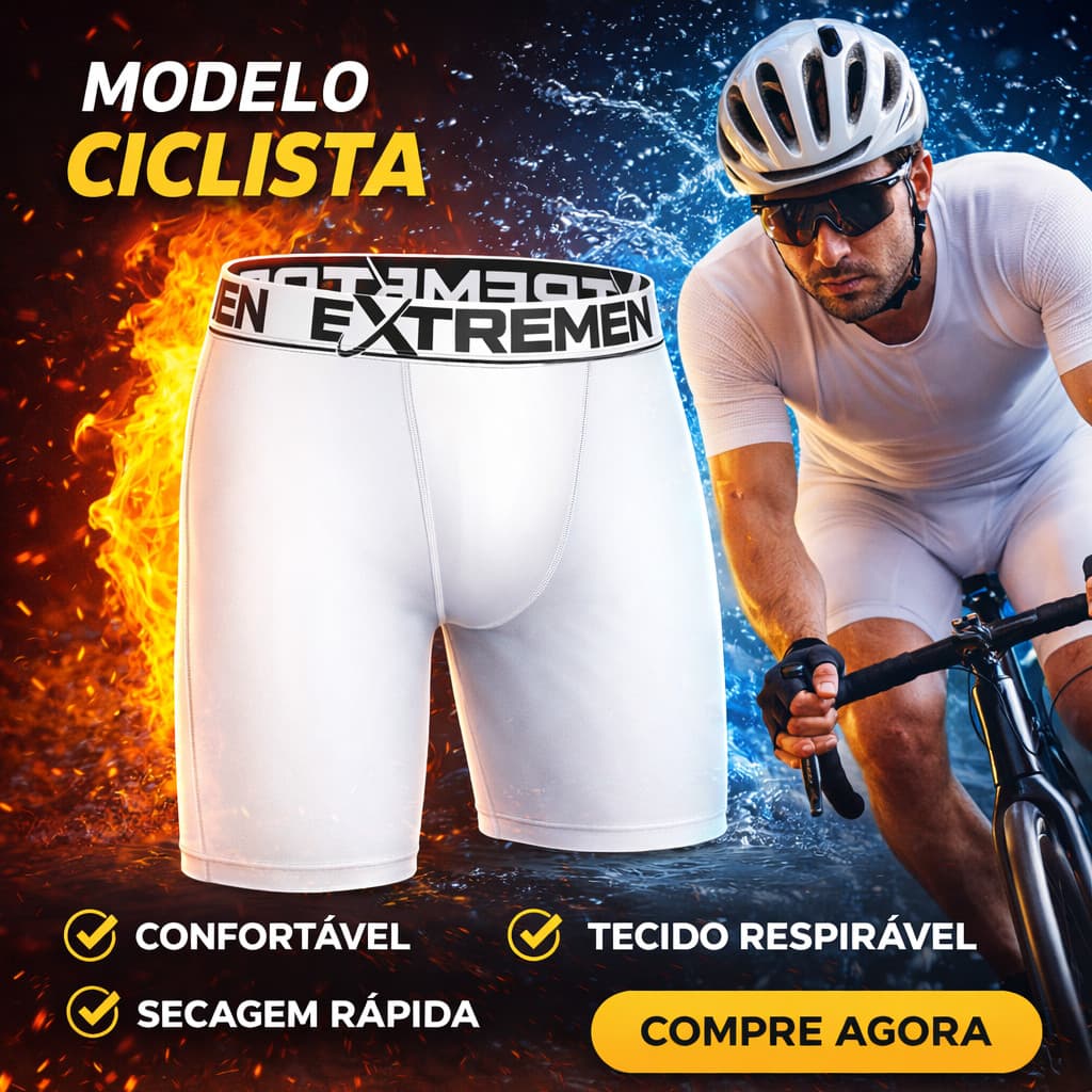 Kit 5 Cueca Box Ciclista Boxer Perna Longa Lisa Microfibra