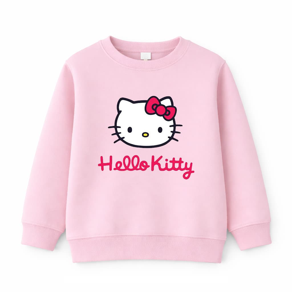 Moletom Careca Infantil Hello Kitty Blusa de Frio Juvenil Menina Escola Inverno