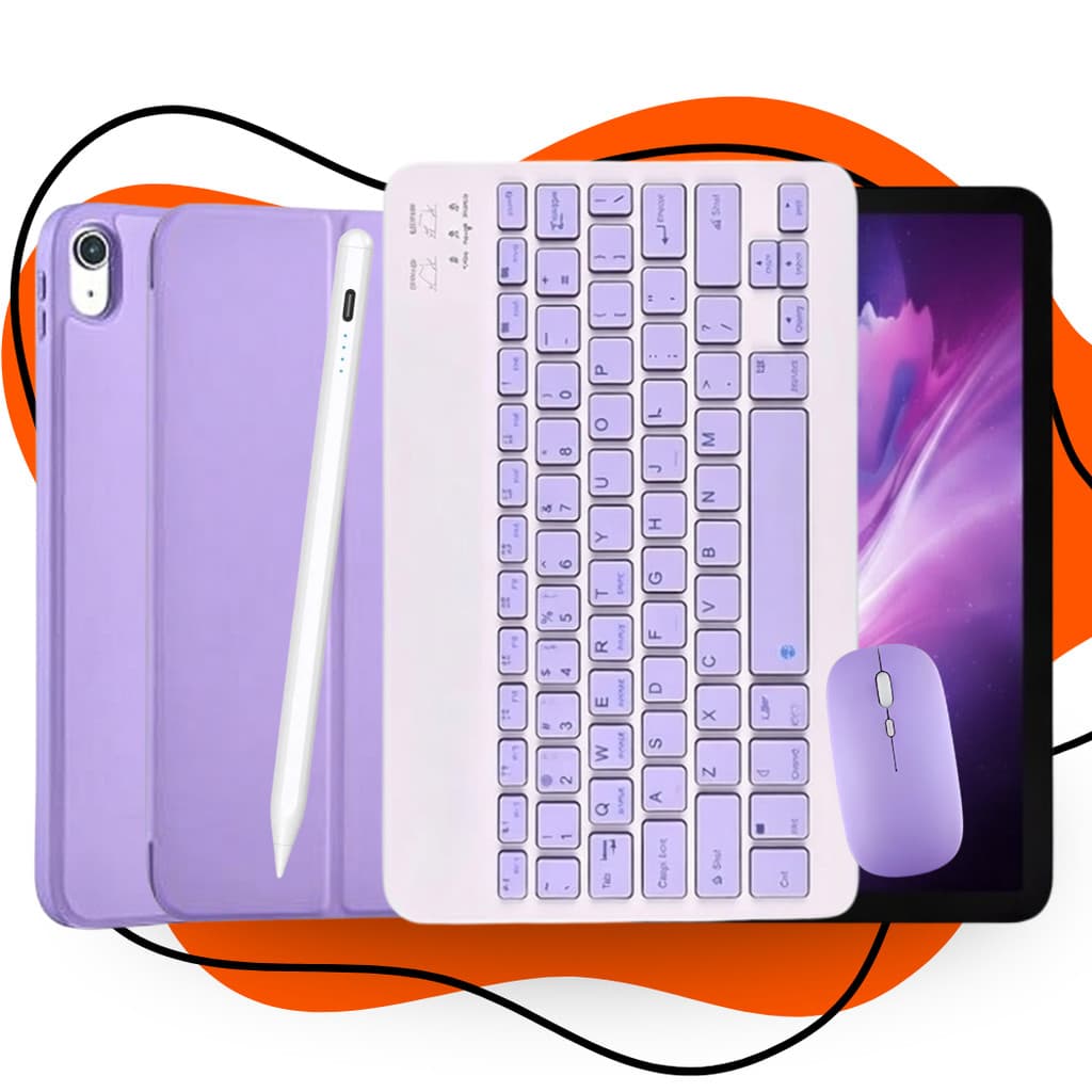 Kit Capa Smart Teclado Mouse E Caneta Para iPad 10 e 11