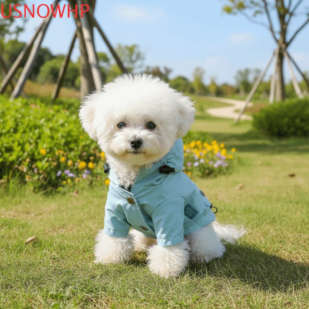 Capa De Chuva Com Capuz Para Cachorro USNOWHP , Roupas Ajustáveis À Prova D'água Cães De Duas Pernas , Casaco Externo An