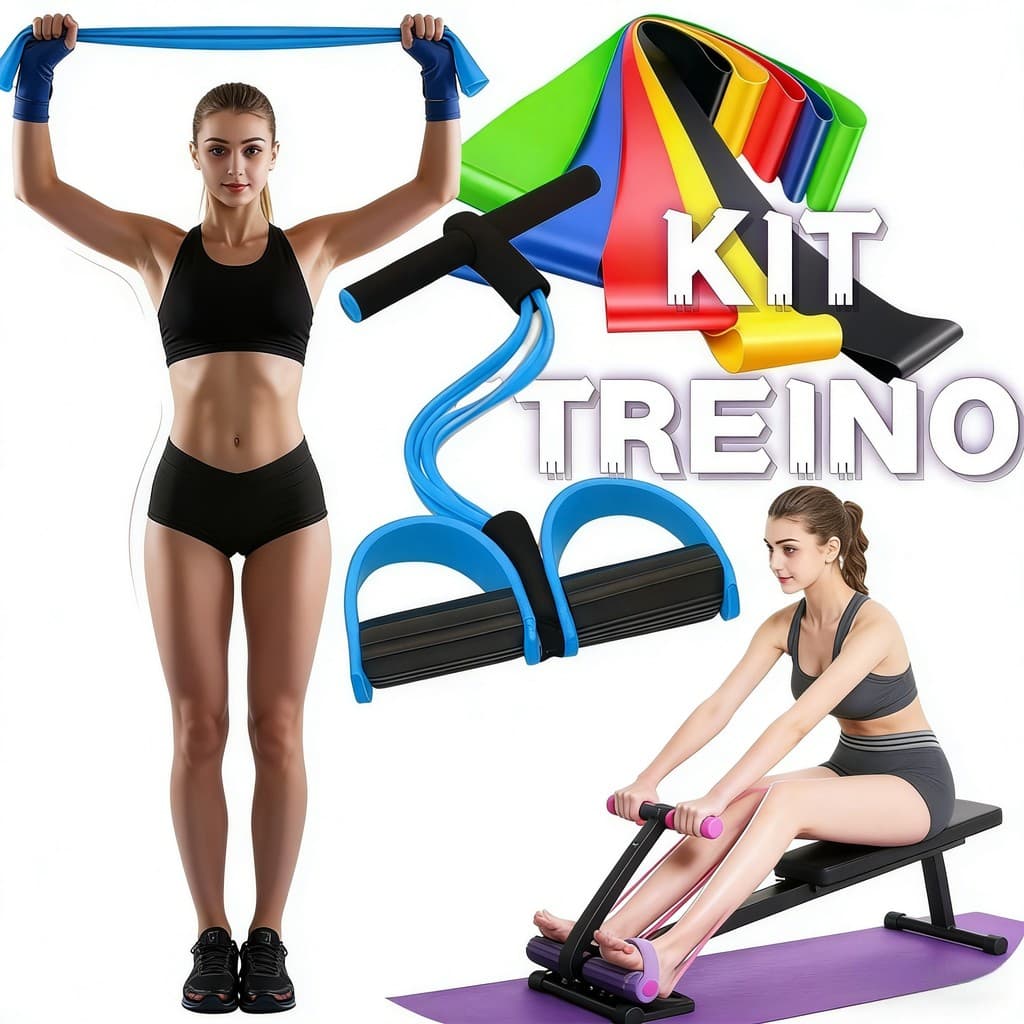 Conjunto Completo de Faixas Elásticas - Treino Funcional em Casa para Modelagem e Força