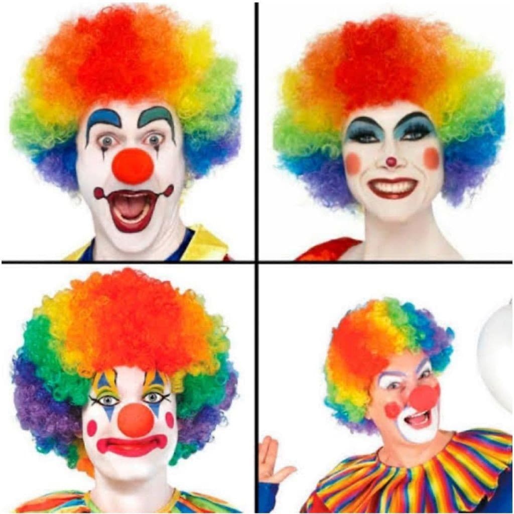 Peruca de Palhaço Colorida Black Power Multi Colorida Festa Fantasia Cosplay