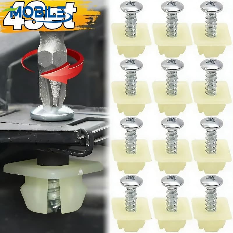 1-4 Conjuntos De Parafusos De Montagem De Placa De Licença Automática-Parafuso De Fixação Universal Do Painel Da Porta C