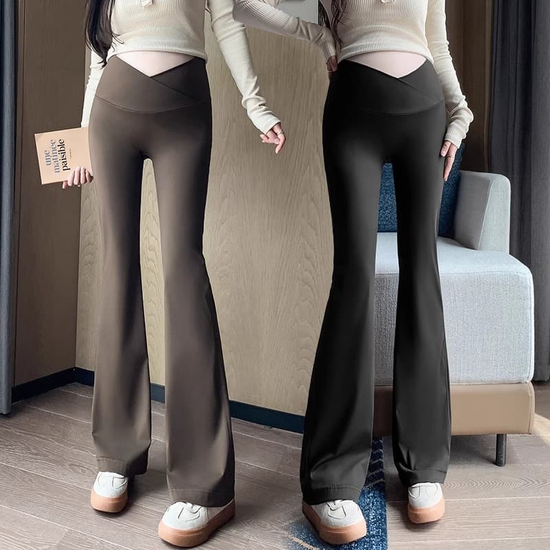 Calças de maternidade 2025 novo estilo grávida cintura baixa tubarão calças soltas mais magro olhar queimado calças prim