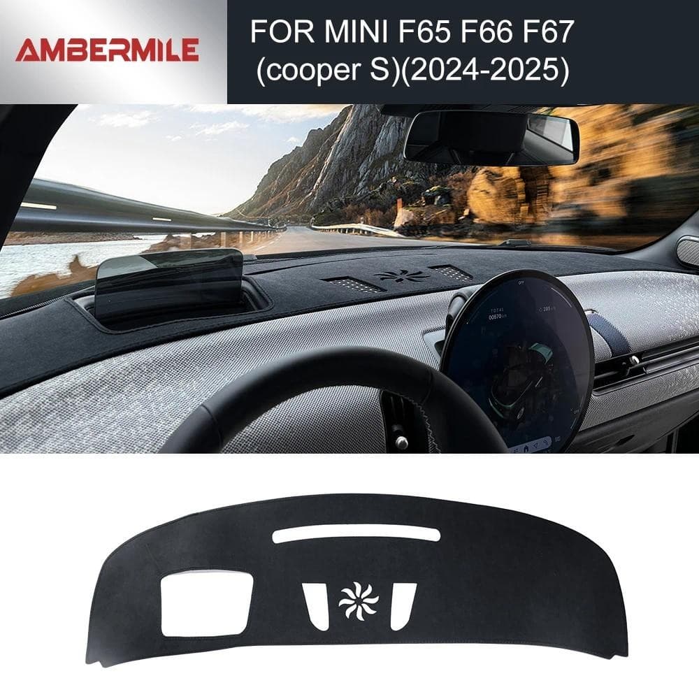 Para Mini Cooper S F65 F66 F67 2024 2025 Anti-UV Painel Esteira Capa Console Central Premium Flanela Protetor Almofada P