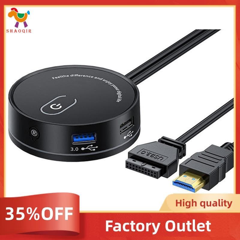 Interruptor De Mesa Do Computador Internet Café Universal USB3.0 Áudio Casa Desktop Botão Extensão Energia Externa