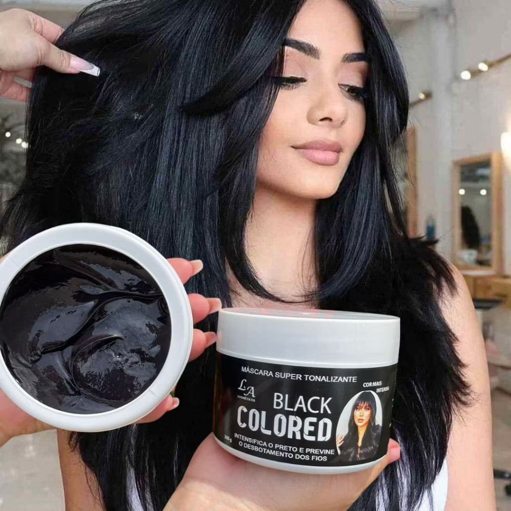Máscara Tonalizante Preto Intenso - S/ Amônia - Resultado 100% Natural La cosméticos 300g