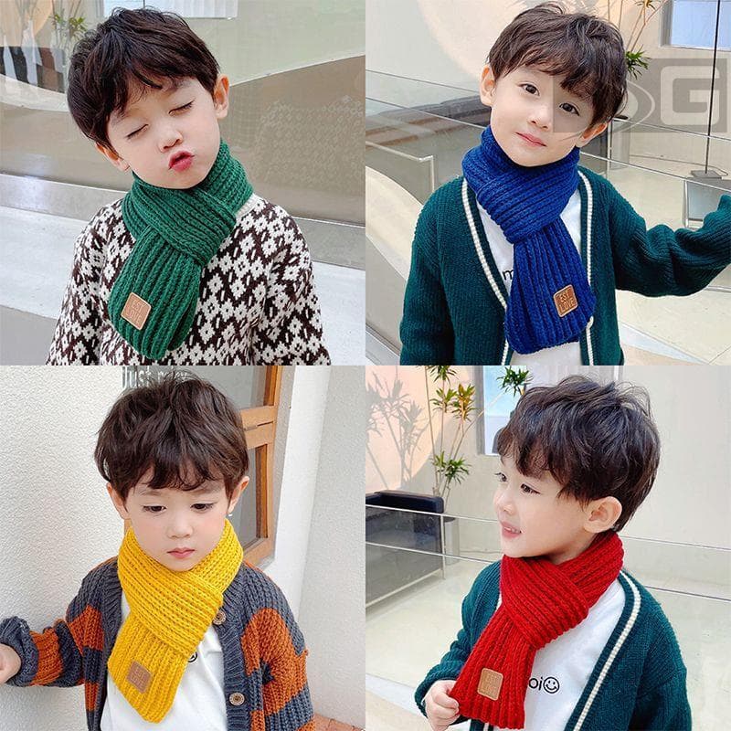 Nordeste cachecol infantil outono inverno quente versão coreana All-Match lã de malha meninos meninas bebês criança