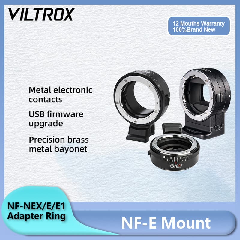 Adaptador De Foco Automático Viltrox NF-E1 NEX Para Lente Nikon F Câmera Sem Espelho Sony E Anel
