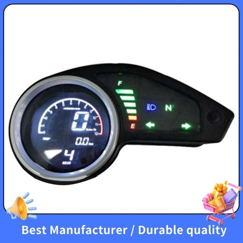 Moto Velocímetro LCD Medidor Universal Motocicleta Odômetro Tacômetro Medidores Com Luz Noturna Digital
