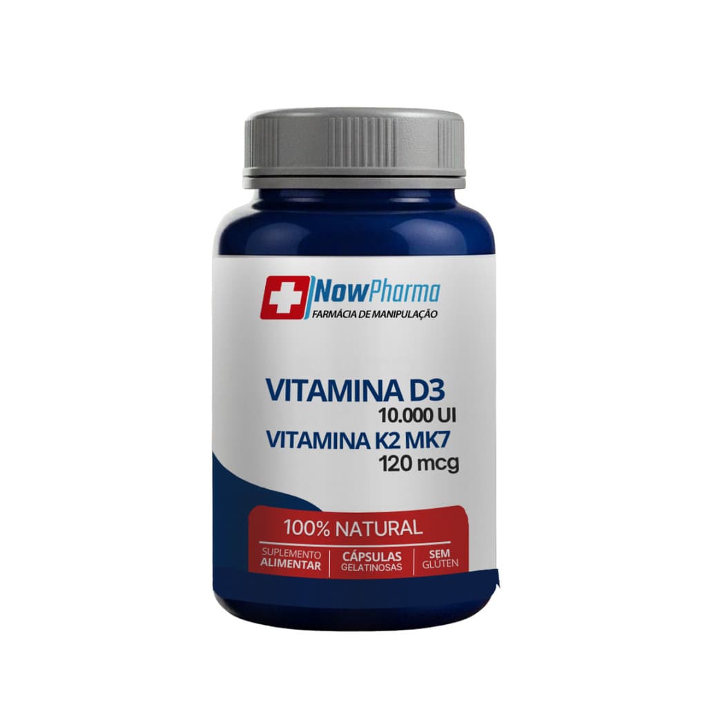 VITAMINA D3 10.00 + VITAMINA K2 MK7 60 CAPSULAS NOW PHARMA