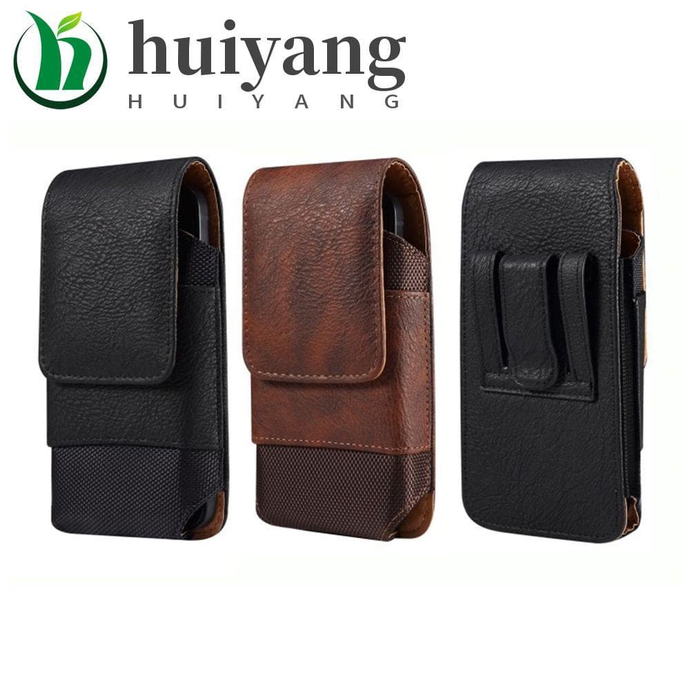 HUIYANG Bolsa De Cintura Para Telefone Capa De Couro Inteligente | Suspensa Estilo Concha Universal