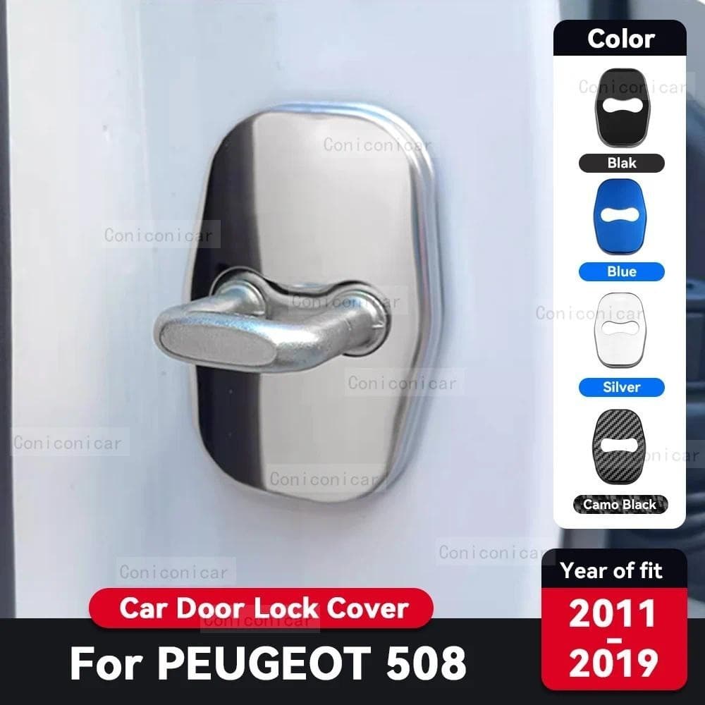 Para PEUGEOT 508 2011-2019 2018 Capa De Proteção Da Fechadura Porta Do Carro Anti Ferrugem Aço Inoxidável Acessórios Dec