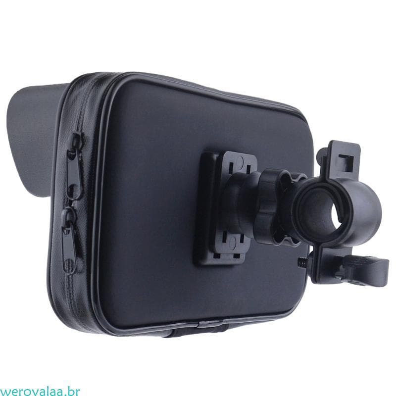 Weroyala Suporte Para Telefone Guidão De Motocicleta Bolsa À Prova D'água Com Viseira Solar