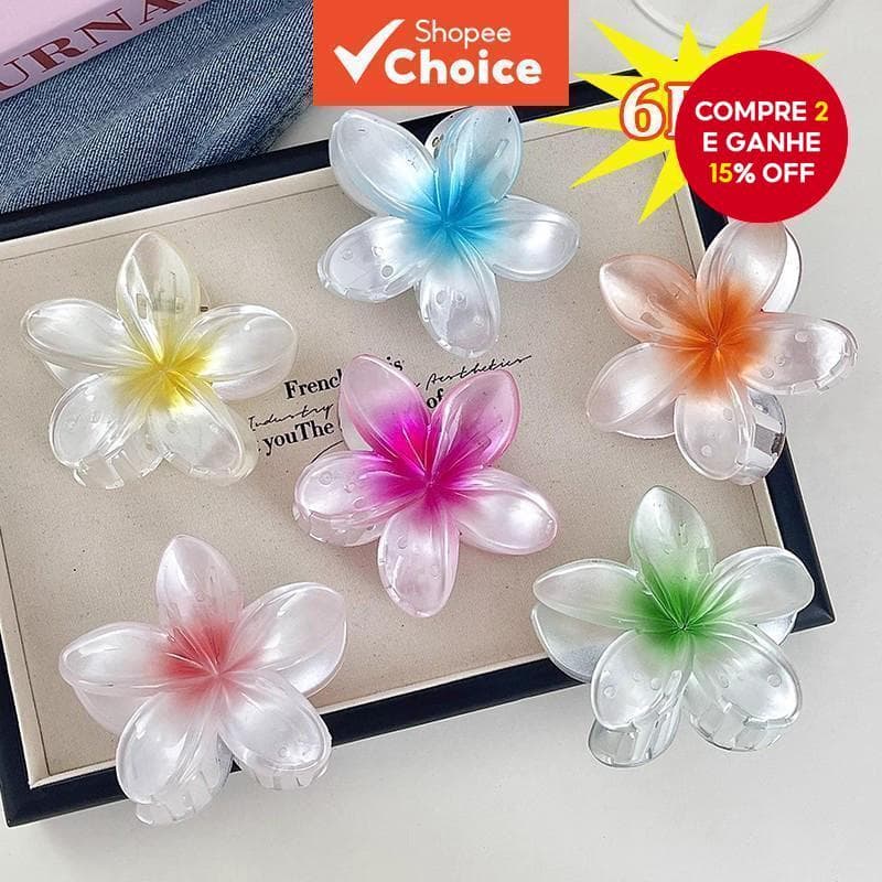 Flor De Ovo 6 Peças Grampos De Cabelo Transparentes Cor AB Tubarão Clipe Gradiente Acessórios De Alta Qualidade