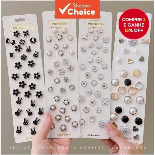 Novos 30PCS Broches de Pérola para Mulheres, Acessórios de Moda em Metal para Suéter.