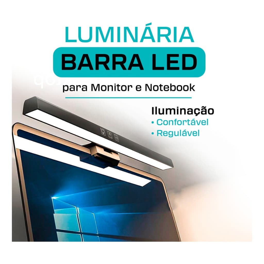Luz LED para Tela de Monitor 50CM com Ajuste de Ângulo para Computador