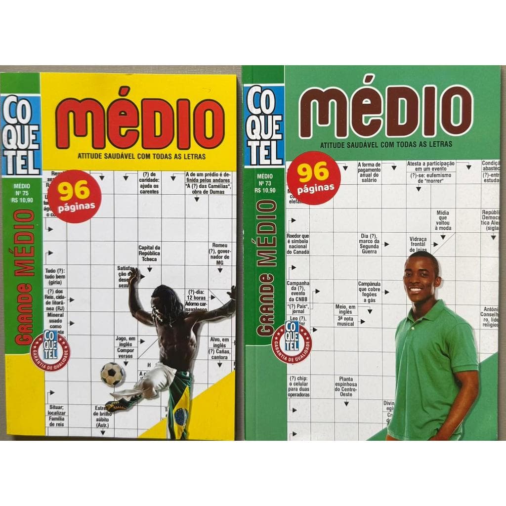 Kit 02 Livros Palavras Cruzadas Coquetel - nível médio- 96 paginas