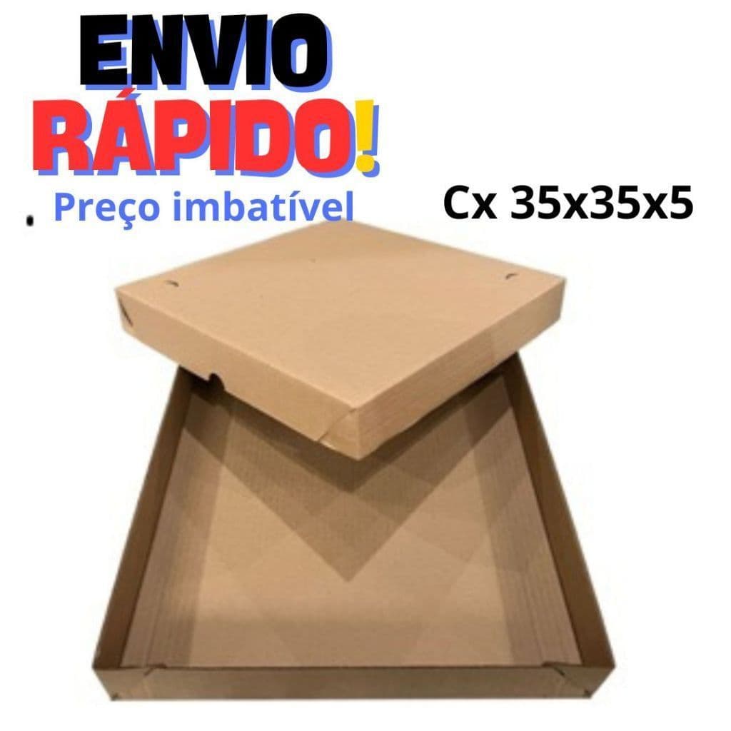 10 Caixas 35x35x5 para (100 Salgados ou Doces) Pardo