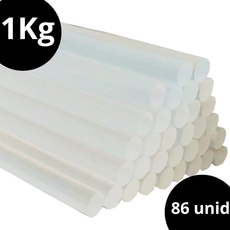 Bastão Cola Quente Refil  Fina 7mm ou Grossa 11mm Grande 30cm pacote de 1kg