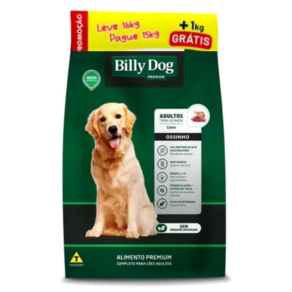 RAÇÃO BILLY DOG 25 KG PREMIUM ADULTOS OSSINHO CARNE