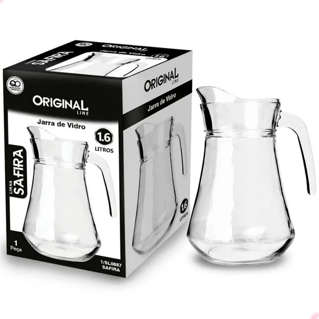 Jarra De Vidro Com Tampa Suco Água 1,6 Litro Original Line