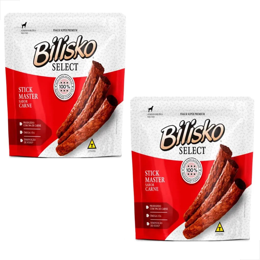 Kit 2 Bifinhos Carne Palito Bilisko Petisco Cão Premium 500g