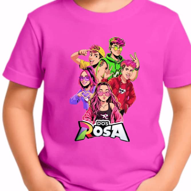 Camiseta Dos Rosa InfantilColorida Tube Kids 100% Algodão Envio Imediato
