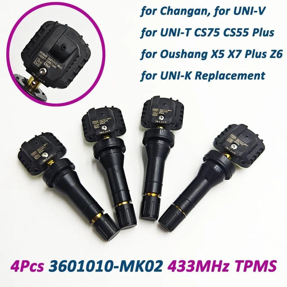 4 Pcs Novo Sensor De Pressão Dos Pneus TPMS 3601010-MK02 3601010MK02 Para Changan CS55 PLUS CS75 Oushang X5 X7 Z6 UNI-V 