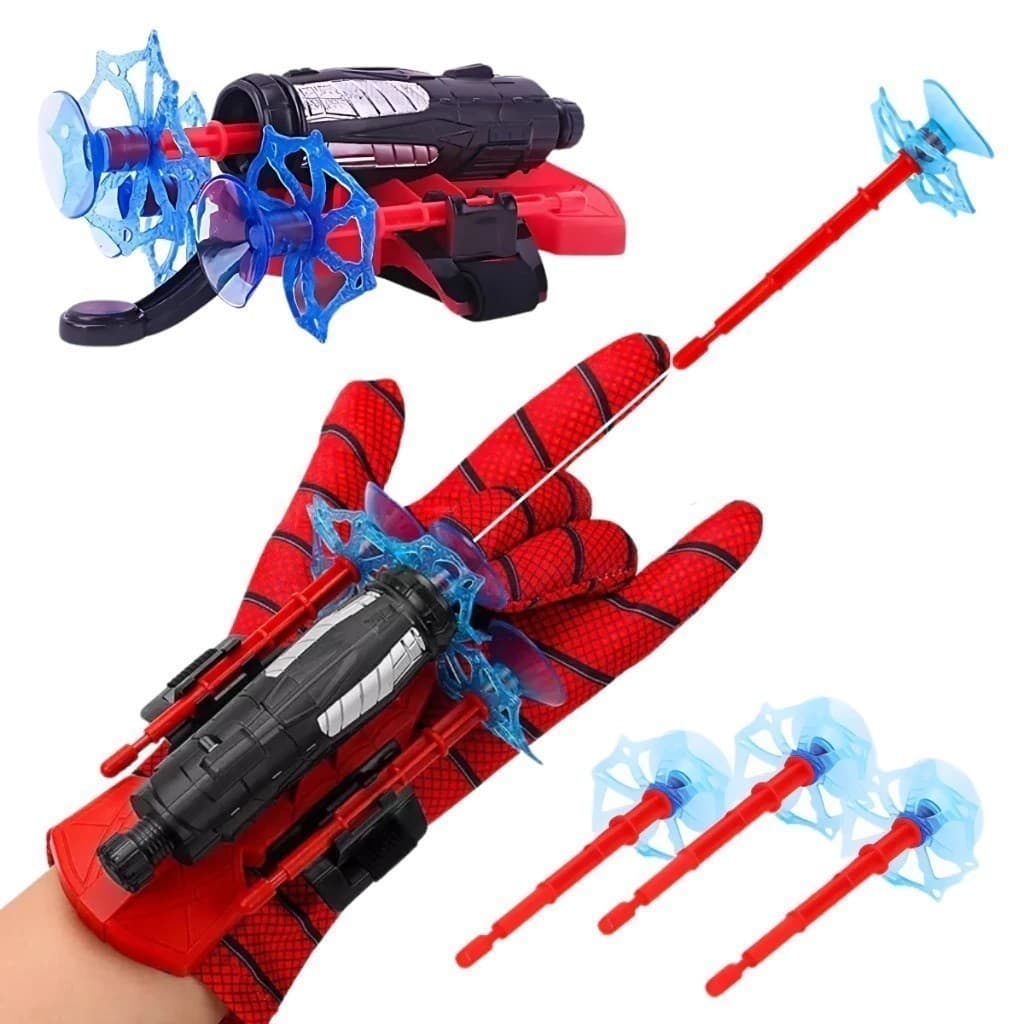 Kit 1/2/3 Luva Lançadora De Teia Brinquedo Infantil Lança Dardos Com Ventosa