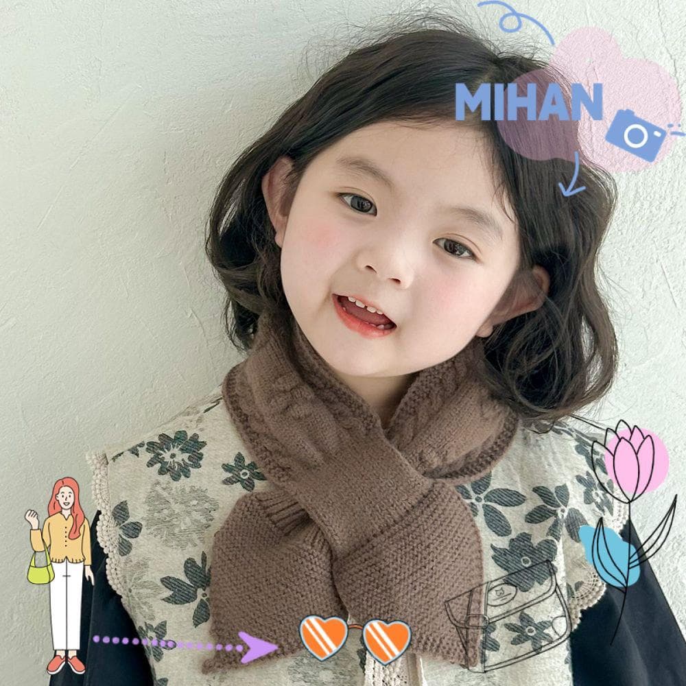 MH-BEAUTY Cachecol Infantil De Inverno , Aquecedor De Pescoço Coreano Quente , Lenço De Malha Grosso E Macio De Princesa