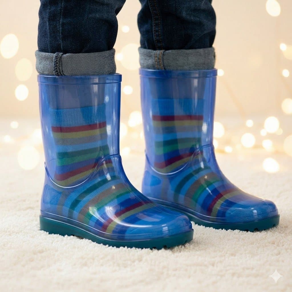 Galocha Infantil Menino Zello Cano Alto Impermeável Confortável